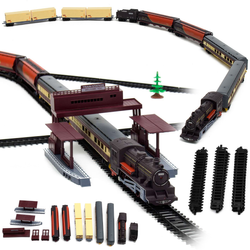 Duża kolejka elektryczna dla dzieci FENFA Pociąg z 7 wagonami i akcesoriami 1601A