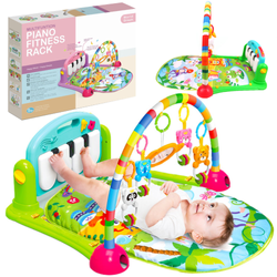 Mata edukacyjna dla dzieci interaktywna Pianinko Grzechotki niebieska
