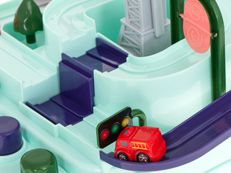 Interaktywny tor samochodowy z przeszkodami dla dzieci 4 samochody Zestaw dla 2 osób