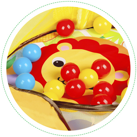 Wielofunkcyjna mata edukacyjna dla dzieci kojec lew piłki piłeczki maskotki Ecotoys