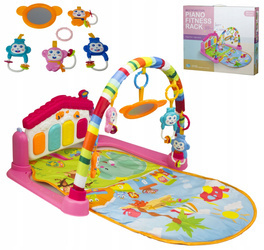 Duża mata wielofunkcyjna edukacyjna dla dzieci muzyczne pianinko pałąk zawieszki lusterko dla dzieci