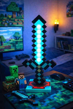 Lampka nocna miecz Minecraft dla dzieci LED 7 kolorów 35 cm