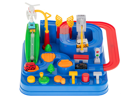 Interaktywny tor samochodowy z przeszkodami dla dzieci 4 samochody Wyścigi pojazdów Parking dla pojazdów