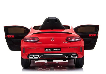 Czerwony Mercedes C63 auto na akumulator dla dzieci Samochód elektryczny ze światłem LED