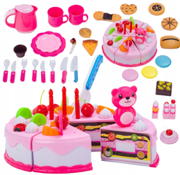 Zestaw urodzinowy na przyjęcie tort na rzepy dla dzieci 80 elementów