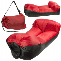 Dmuchany materac Lazy Sofa fotel na plażę i do ogrodu leżak Air Bag czerwony