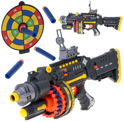 Duży karabin bębenkowy na naboje Pistolet na strzałki BLASTER dla dzieci 40 strzałek Tarcza celnościowa