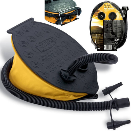 Żółta pompka nożna do materaca pontonu basenu Bestway 23x15 cm 