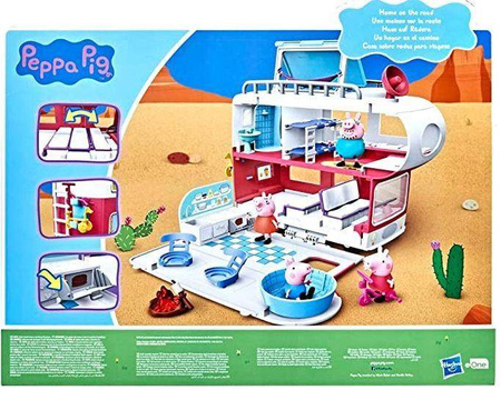 Zestaw Świnka Peppa rodzinny kamper figurki akcesoria dla dzieci efekty dźwiękowe Hasbro 