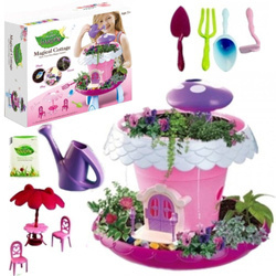 Uprawa roślin magiczny ogród w doniczce dla dzieci domek wróżki natura