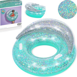 Dmuchane koło do pływania z oparciem brokatowe 117 cm Bestway