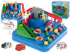 Interaktywny tor samochodowy z przeszkodami dla dzieci 4 samochody Wyścigi pojazdów Parking dla autek