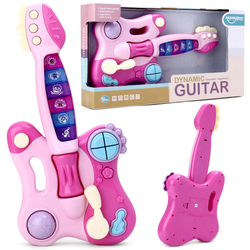 Gitara elektryczna dla dziewczynki Zestaw muzyczny z pianinkiem Interaktywna zabawka dla dzieci