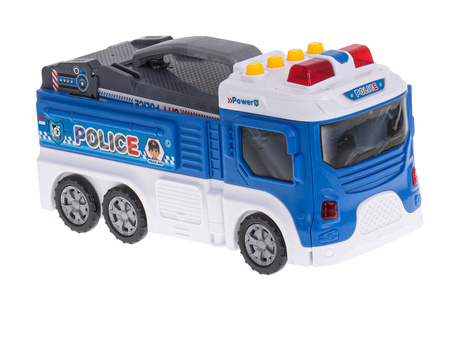 Duży rozkładany transporter Wóz Policyjny Parking Policja Garaż dla dzieci z akcesoriami