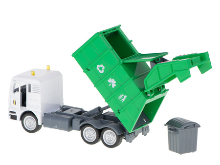 Samochód Śmieciarka kontener Die-Cast biała 1:50