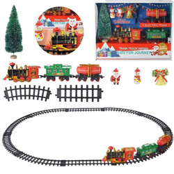 Świąteczna kolejka na baterię pociąg z wagonami dla dzieci motyw świateczny