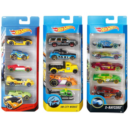 Zestaw pięciu pojazdów samochodzików Hot Wheels dla dzieci mix wzorów