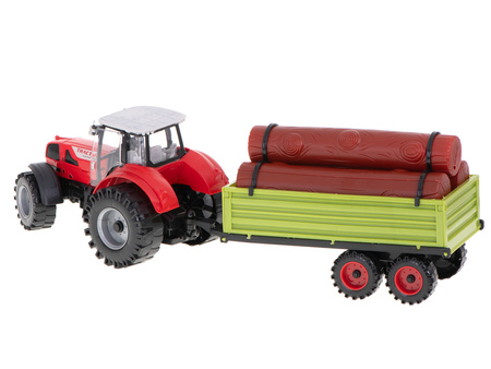 Traktor z przyczepą do transportu drewna Ciągnik