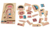 Drewniane puzzle edukacyjne dla dzieci warstwowe Budowa ciała Anatomia człowieka Montessori chłopiec