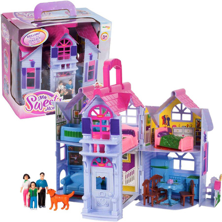 Rozkładany domek dla lalek Country + meble +figurki