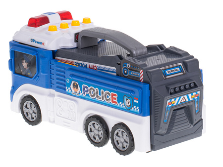 Duży rozkładany transporter Wóz Policyjny Parking Policja Garaż dla dzieci z akcesoriami