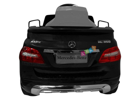 Czarny samochód na akumulator Mercedes ML350 elektryczny Auto dla dzieci światła LED 2 silniki