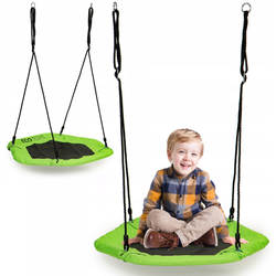 Sześciokątna huśtawka ogrodowa dla dzieci Bocianie gniazdo Ecotoys zielona 95cm MIR6023 - GREEN