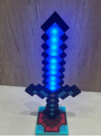 Lampka nocna miecz Minecraft dla dzieci LED 7 kolorów 35 cm