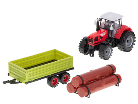 Traktor z przyczepą do transportu drewna Ciągnik