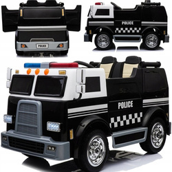 Samochód policyjny na akumulator radiowóz elektryczny dla dzieci ze światłami LED