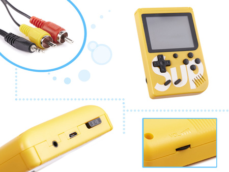 Duża konsola przenośna do gier Zestaw 400 gier Game Box Pad żółta