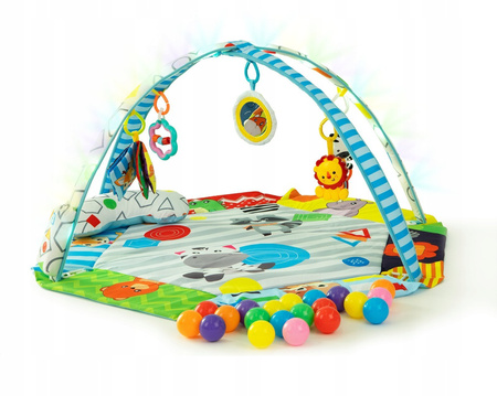 Wielofunkcyjna duża mata edukacyjna dla dzieci Kojec z piłkami Zwierzęta 3w1