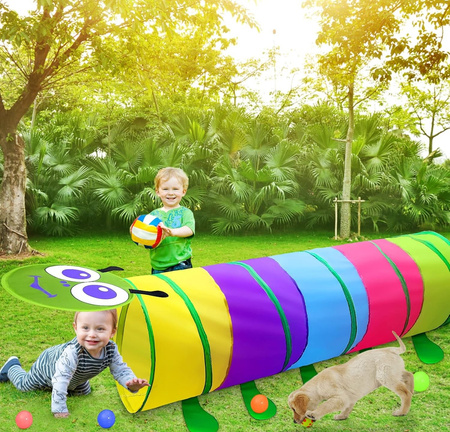 Namiot tunel dla dzieci kolorowa gąsienica tor duży 165 cm do domu ogrodu