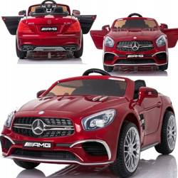 Samochód na akumulator Mercedes SL65 elektryczny Auto dla dzieci światła LED czerwony dwa silniki