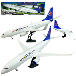 Duży składany samolot pasażerski na kółkach dla dzieci 1:52