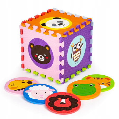 Mata edukacyjna dla dzieci Piankowe puzzle Zwierzęta Dywanik do pokoju dziecięcego 90cm ECOTOYS 
