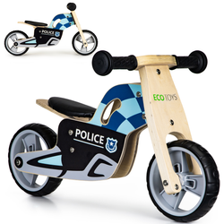 Rower rowerek biegowy Drewniany jeździk dla dzieci Ecotoys Policja LC-V1330 POLICE