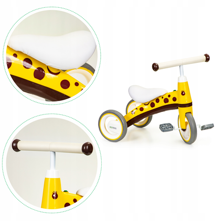 Rowerek biegowy z pedałami Rower trójkołowy dla dzieci Ecotoys żółty LC-V1850 YELLOW