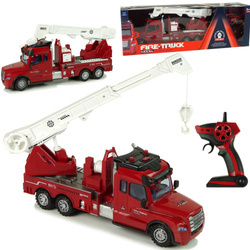 Wóz strażacki zdalnie sterowany  na pilota dla dzieci straż pożarna dźwig