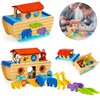 Drewniany sorter zabawka edukacyjna dla dzieci Arka Noego zwierzęta 16 figurek Ecotoys