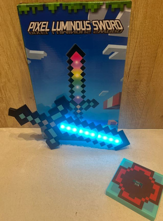 Lampka nocna miecz Minecraft dla dzieci LED 7 kolorów 35 cm