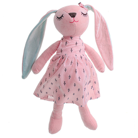 Pluszowa maskotka dla dzieci różowy króliczek sukienka 52 cm