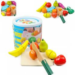 Drewniany zestaw owoców i warzyw na rzepy do krojenia dla dzieci