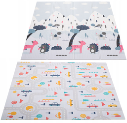 Dwustronna miękka piankowa mata edukacyjna dla dzieci Las Ulica 177 x 158 cm