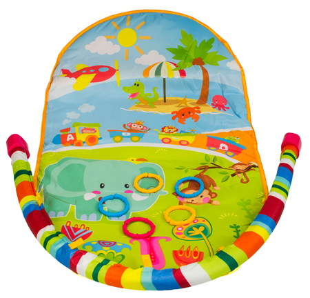 Duża mata wielofunkcyjna edukacyjna dla dzieci muzyczne pianinko pałąk zawieszki lusterko dla dzieci
