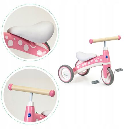 Rowerek biegowy z pedałami Rower trójkołowy dla dzieci Ecotoys różowy LC-V1850 PINK