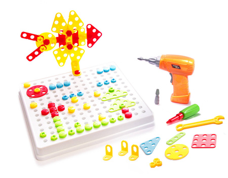 Zestaw edukacyjny konstrukcyjny dla dzieci Klocki do układania Wkrętarka Układanka w walizce 261 elementów