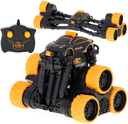 Duży zdalnie sterowany samochód kaskaderski Stunt Car RC SY006 Auto akrobata pomarańczowy