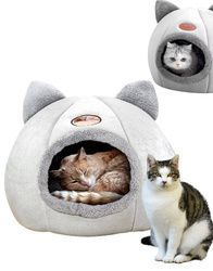 Domek dla kota legowisko kot budka szary kot