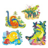 CzuCzu Puzzle Progresywne - Dinozaury 71 el 4 obrazki